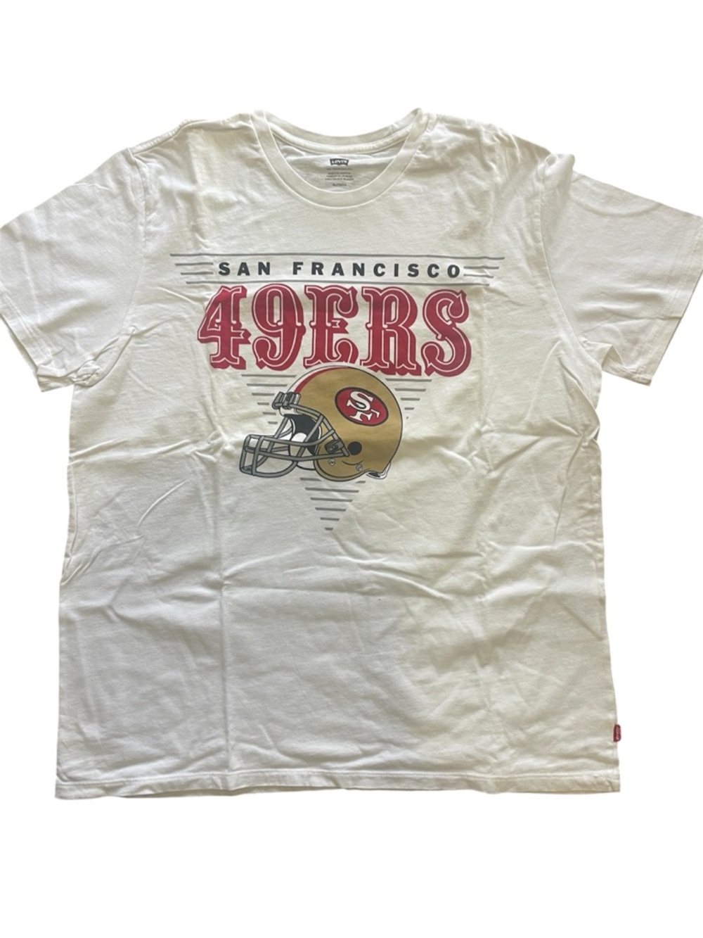 🔥Ts 2/$15. 3/$20 NWT Levi's White San Francisco 49ERS Graphic Logo Tee Adult XL